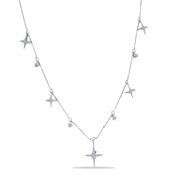 Colier din argint  cu pietre Cubic Zirconia Incolor
