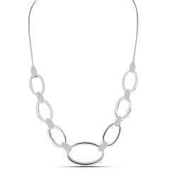 Colier din argint  cu pietre Cubic Zirconia Incolor