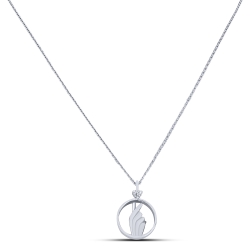 Colier din argint  cu pietre Cubic Zirconia Incolor