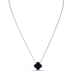 Colier din argint  cu pietre Onix negru