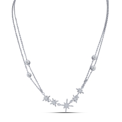 Colier din argint  cu pietre Cubic Zirconia Incolor
