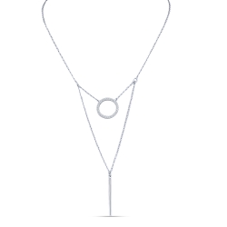 Colier din argint  cu pietre Cubic Zirconia Incolor