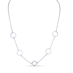 Colier din argint  cu pietre Cubic Zirconia Incolor