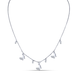 Colier din argint  cu pietre Cubic Zirconia Incolor