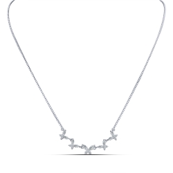 Colier din argint  cu pietre Cubic Zirconia Incolor