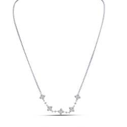 Colier din argint  cu pietre Cubic Zirconia Incolor