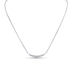 Colier din argint  cu pietre Cubic Zirconia Incolor