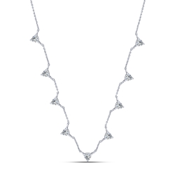 Colier din argint  cu pietre Cubic Zirconia Incolor