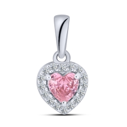 Pandantiv din argint  cu pietre Cubic Zirconia Incolor, Cubic Zirconia Roz