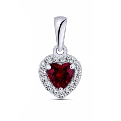 Pandantiv din argint  cu pietre Cubic Zirconia Incolor, Granat