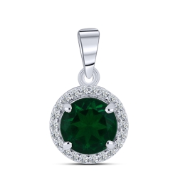 Pandantiv din argint  cu pietre Cubic Zirconia Incolor, Sticla de Bijuterie