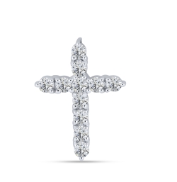 Cruce din argint  cu pietre Cubic Zirconia Incolor