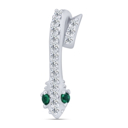 Pandantiv din argint  cu pietre Nanosmarald, Cubic Zirconia Incolor