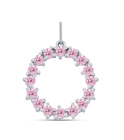 Pandantiv din argint  cu pietre Cubic Zirconia Roz