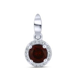 Pandantiv din argint  cu pietre Cubic Zirconia Incolor, Granat