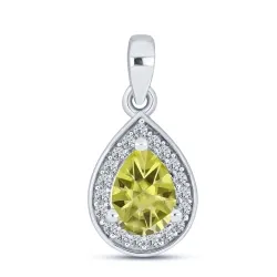 Pandantiv din argint cu Moissanite, Moissanit lemon