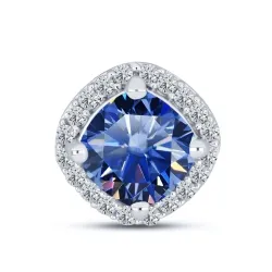 Pandantiv din argint cu Moissanite, Moissanite Albastru