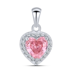 Pandantiv din argint  cu pietre Cubic Zirconia Incolor, Cubic Zirconia Roz