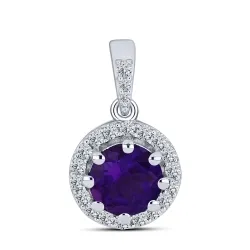 Pandantiv din argint cu Cubic Zirconia Incolor, Ametist