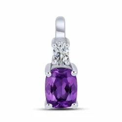 Pandantiv din argint cu Cubic Zirconia Incolor, Ametist