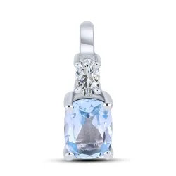 Pandantiv din argint cu Cubic Zirconia Incolor, Topaz albastru
