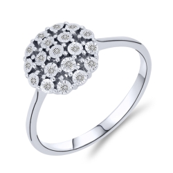Inel din aur alb cu pietre Diamant