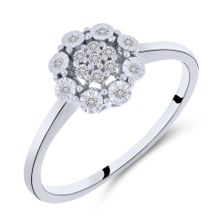 Inel din aur alb cu pietre Diamant