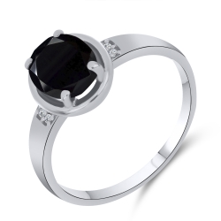 Inel din argint  cu pietre Cubic Zirconia Incolor, Spinel natural