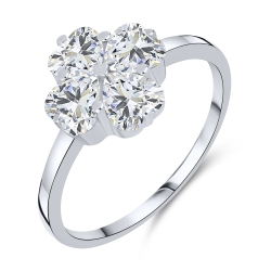 Inel din argint  cu pietre Cubic Zirconia Incolor