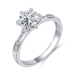 Inel din argint  cu pietre Cubic Zirconia Incolor