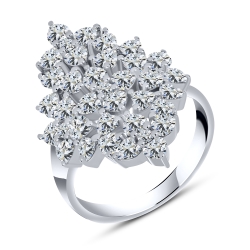 Inel din argint  cu pietre Cubic Zirconia Incolor