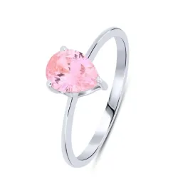 Inel din argint cu Cubic Zirconia Roz