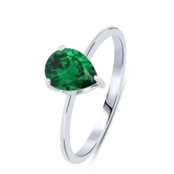 Inel din argint cu Cubic Zirconia Verde