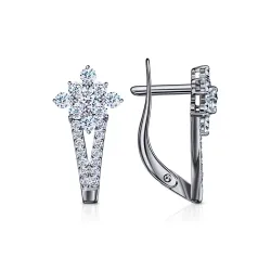 Cercei din aur alb cu Cubic Zirconia Incolor