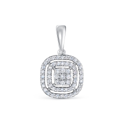 Pandantiv din aur alb cu pietre Diamant