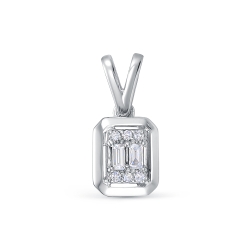 Pandantiv din aur alb cu pietre Diamant