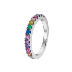 Inel din argint  cu pietre Cubic Zirconia Multicoloră