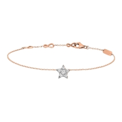 Brățară Stea din aur roz cu pietre Diamant