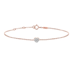 Brățară Love din aur roz cu pietre Diamant