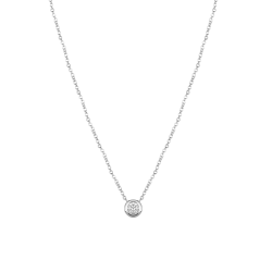 Colier din aur alb cu pietre Diamant