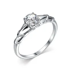 Inel din aur alb cu Cubic Zirconia Incolor