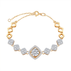 Браслет из красного золота с камнями Бриллиант