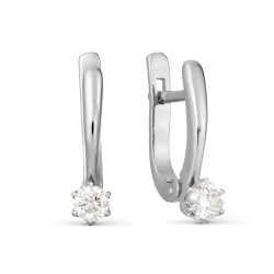 Cercei din aur alb cu pietre Diamant