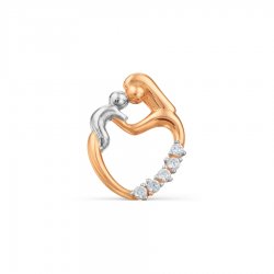 Pandantiv din aur roșu cu pietre Cubic Zirconia Incolor