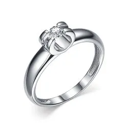 Inel din aur alb cu Cubic Zirconia Incolor