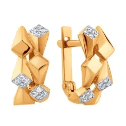 Cercei din aur roșu cu Cubic Zirconia Incolor