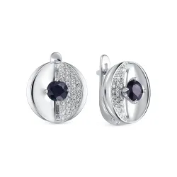 Cercei din aur alb cu Diamant, Safir