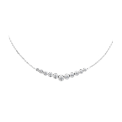 Колье из белого золота с камнями Бриллиант