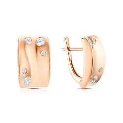 Cercei din aur roșu cu Cubic Zirconia Incolor