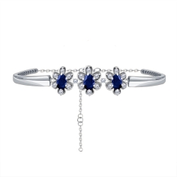 Браслет из белого и красного золота с камнями Бриллиант, Сапфир